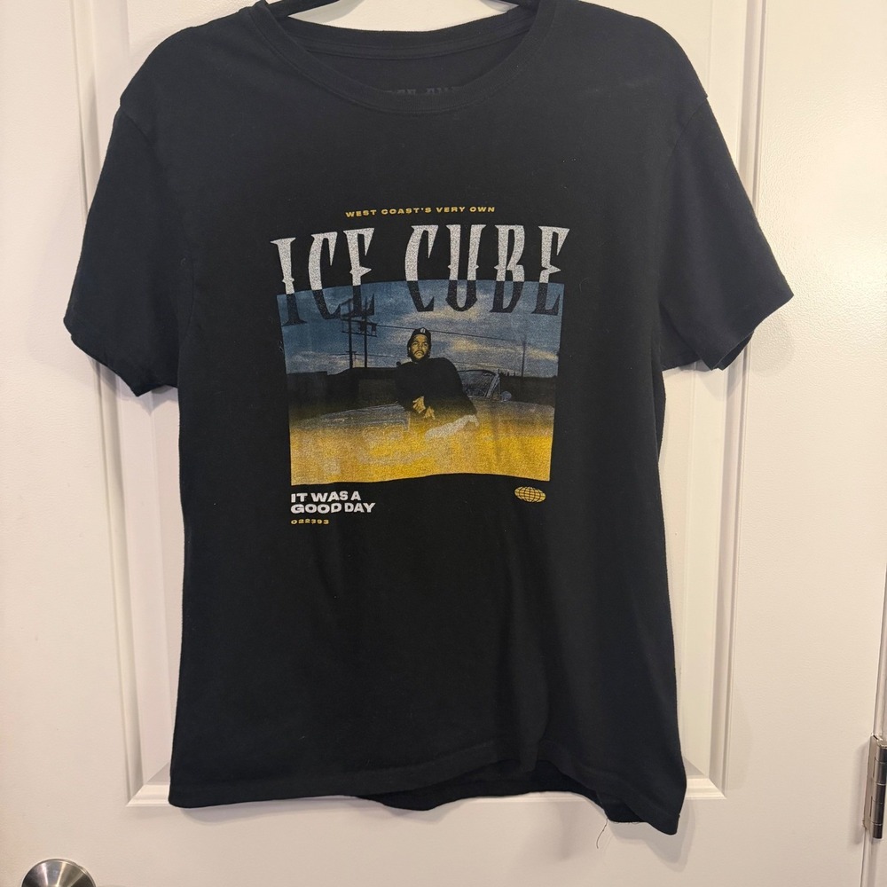 Ice Cube It Was A Good Day Graphic Short Sleeve T-Shirt Black Hip Hop Streetwear - Picture 4 of 5